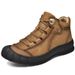 Men's Work Shoes Autumn And Winter Genuine Leather Mid-Top Shoes, Closed-Toe Anti-Kick Outdoor Casual Hiking Shoes, Larg_vogvips.com