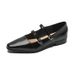Pointed Mary Jane Shoes Women's Summer French One-word With Light Mouth Thick Heel Single Shoes Large Size Women's Shoes_vogvips.com