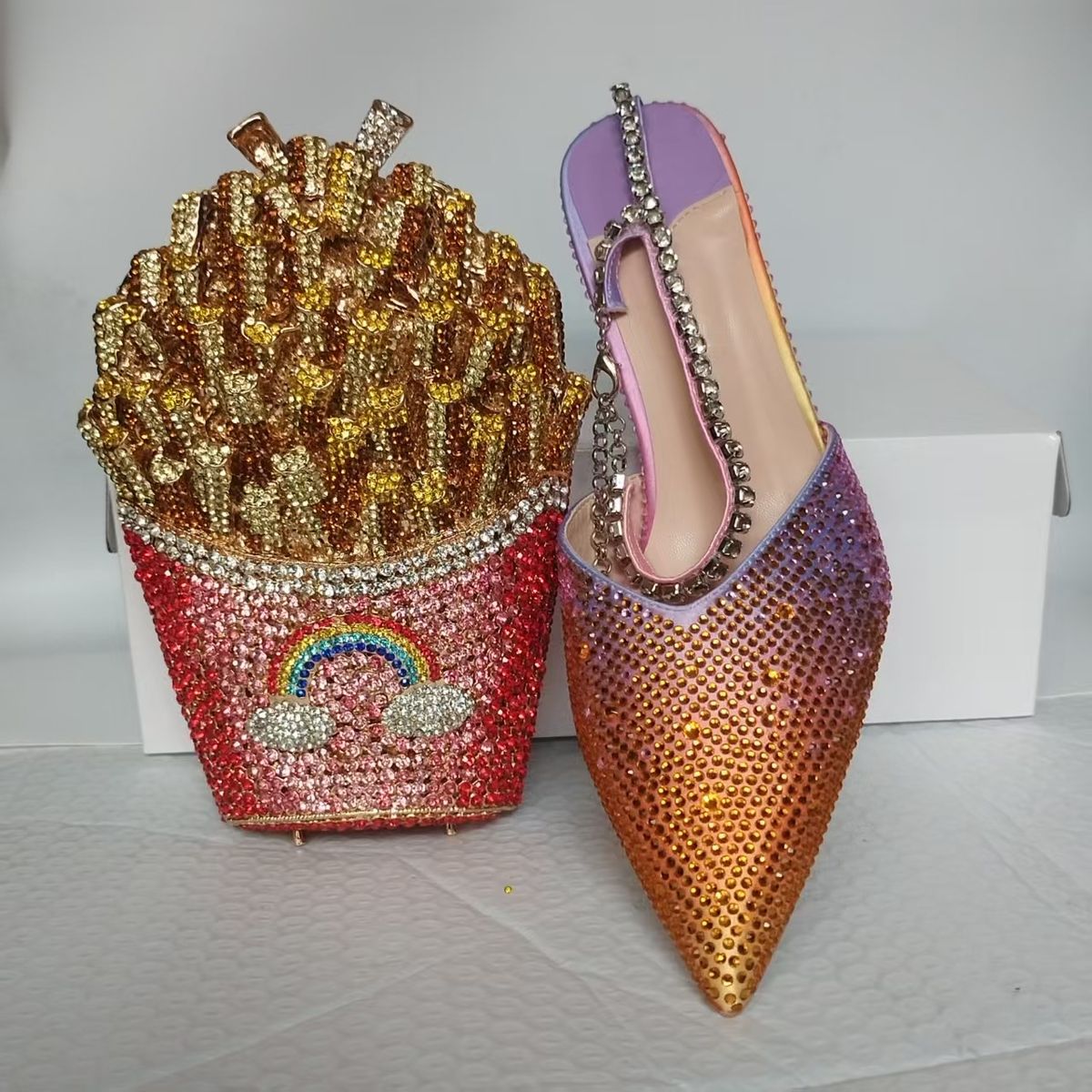 Elegant Pointed-Toe High Heels With Rhinestone Chain Straps - Customizable Satin Bridal & Party Shoes (Sizes 36-44)_vogvips.com