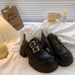 Loafers Women S Thick Heeled Soled Little Mary Jane Leather Shoes_vogvips.com