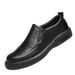 Top Layer Creased Men's Formal Leather Shoes Men's Shoes Round Head Lace-up Casual Shoes Rubber Sole_vogvips.com