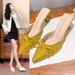 Summer Classy White Bows Pointed Toe Stiletto Sandals Women's Date Show Leg Length Fairy Style High_vogvips.com