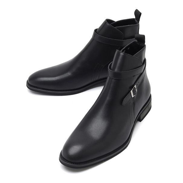 New Leather Spring Men's Shoes High-top Men's Heightening Tooling Martin Boots_vogvips.com