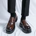 Korean Spring Big Head For Men's Fashion, Laughing, Heightening, Lefu , Thick Sole, Formal Dress, Business Leather_vogvips.com