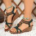 Summer New Arrival: Elastic Heel Strap Bohemian Wedge Sandals_vogvips.com