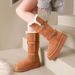 Tall Snow Boots Women's Thick-soled Piled Thickened Medium And Long Snow Cotton Boots Cotton Shoes_vogvips.com