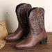 Western cowboy boots Fashion ethnic style embroidered knight boots_vogvips.com