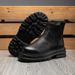 European Warm Series Martin Short With Fleece Lining Warm Men's Thick Sole Lightweight Work Boots Genuine Leather Casual Shoes For Men_vogvips.com