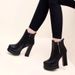 Heels Super High Heels, Waterproof Platform, Heeled Short British Style, Thick Soled Martin Autumn And Winter Women's_vogvips.com