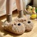 Cute And Fluffy Puppy Style For Women, Winter Indoor Home Thick Sole Non-Slip Furry Plush Warm Cotton Slippers_vogvips.com