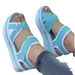 Large Size Thick Soled For Women 2025 New Flat Bottomed Velcro Women's Beach Sandals_vogvips.com
