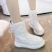 Women's Snow 2025 White Thickened Fleece Cotton Flat Thick Sole Short Boots Wholesale Winter Style_vogvips.com