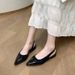 Elegant Pointed Commuter High Heels French Patchwork Mature Style 2025 New Shallow Mouth Closed Toe Sandals For Women_vogvips.com