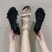 2025 Summer New Roman Sandals For Women, Flat Lace-up Versatile Student Korean Style Casual Fashion Beach Shoes_vogvips.com