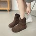 Weiwei Girl 598 Retro Internal Height Increase Slouch For Women Autumn Winter Slimming Western Short Round Toe Slip-On_vogvips.com