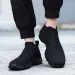 Mens Beige Knit Sock Sneakers Breathable Slip On Casual Shoes_vogvips.com