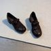 "Double Bow" Elephant Pattern Top Layer Soft Leather Playful Round-Toe Chunky Heel Deep-Cut Loafers For Women_vogvips.com