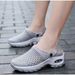 Plus Size Women's Summer Style Mesh Mesh Slip Ons Rocking Mom Half Cup Sandals Reversible_vogvips.com