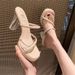 Women's High-heeled Shoes For Outdoor Wear, 2025 Summer New Model, Transparent Sandals With A Single Strap, Chunky_vogvips.com
