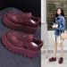 Thick-soled Heightening German Training Shoes Women's Retro Matte Leather Plus Rhinestone Casual Sports Board Shoes Women's Shoes_vogvips.com