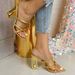 European And American Cross-Border New Niche Style Elegant Square-Toed Colorful Shallow One-Strap Irregular Heel Super_vogvips.com