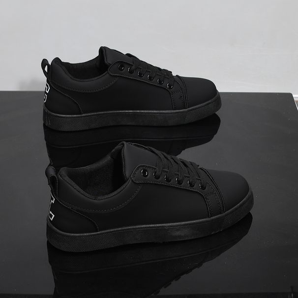 Men's Black German Trainer Shoes Low Top Fashionable Versatile Sports Sneakers for Autumn Wear Resistant Odor Resistant Work And Casual Shoes_vogvips.com
