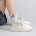 Huili WXY-N553BR White Sneakers 2026 Spring New Pink And Green Color-blocking Board Shoes Student Casual Shoes For Women (Magic_vogvips.com