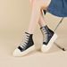 Cross Border Couple High Top Shoes Thick Bottom Lace Up Side Zipper Women's Shoes Large Size Fashion Shoes_vogvips.com