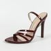 Women's Patent Leather Multi-line Back Ankle Strap Round Toe Stiletto Sandals Party Burgundy Heels_vogvips.com
