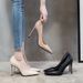 High Heel For Women 2021 New Black Veratile French Style Freh Thin Sexy Mid Heel Profeional Pointed Toe Single_vogvips.com