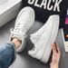 Men's Breathable White Sneakers Lace-up Height Increasing Waterproof Casual Shoes Trendy Non-slip Comfortable Summer Fashion_vogvips.com