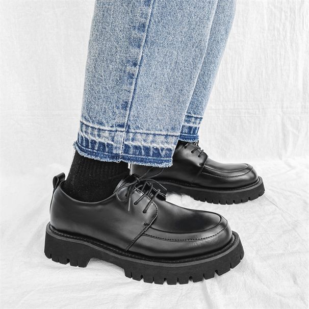 Instagram Summer Youth Small Leather Shoes Breathable British Style Versatile Casual Round Head Thick Sole Heightened_vogvips.com