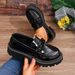 Large Size Loafer Small Shoes For Women Black Platform Small Shoes For Women Small Single Shoes_vogvips.com