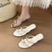 Women's High Heeled Sandals Versatile Easy to Wear Simple Bow Adorned Stiletto Heeled Open Toe Sandals_vogvips.com