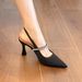 French Rear Strap Rhinestone Pointed High Heels 2026 New Fattened And Widened Large Size Single Shoes Rear Empty Sandals Women_vogvips.com