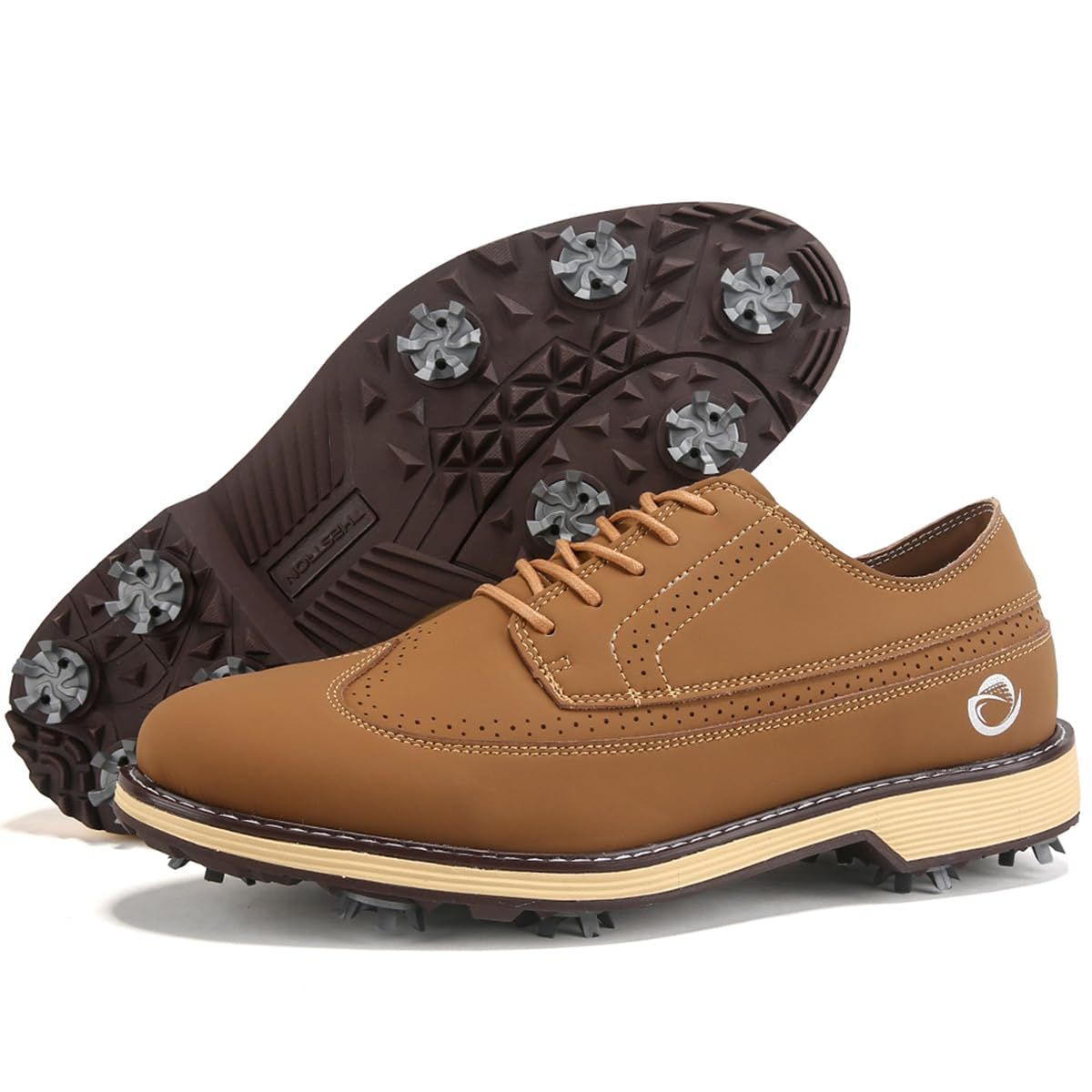 Mens Waterproof Golf Shoes Spiked Golf Footwear Outdoor Comfort Professional No-Slip Walking Shoes Big Size_vogvips.com