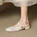 French-style Exquisite Woven Hollow-out Closed-toe For Women, 2026 New Summer Low-heel Chunky-heel Popular Mary Jane_vogvips.com