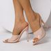 Summer New Style Pointed Toe Open-toe Transparent Sexy High-heeled Slippers For Women With Thin Straps And Invisible_vogvips.com