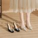Women's Square Buckle Rhinestone Stiletto Sandals - Style Open Toe Heels (Spring Collection)_vogvips.com