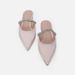 Summer Wear, Silver Closed Toe Mule Flat Sandals, High End Style, Pointed Toe, French Style Half Slippers For Women._vogvips.com