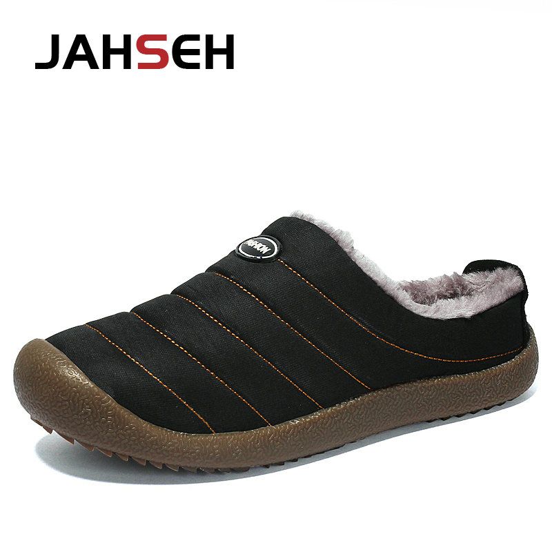 Winter Men's Indoor Warm Shoes Plush Flock Male Slippers For Home Hard-wearing Non-slip Outdoor Walking Mans Footwear_vogvips.com