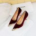 Fashion Sexy Nightclub Thin Wine Glass With High Heel Shih Tzu Velvet Shallow Mouth Metal Pointed Women's Single Shoes_vogvips.com