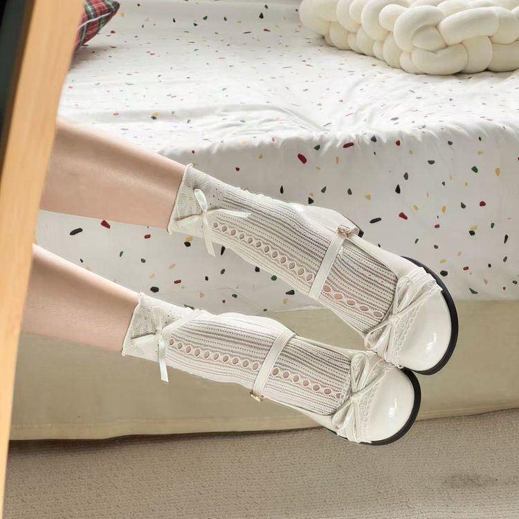 French-style Chunky Heel Mary Jane For Women, 2026 New Spring-summer Versatile Bow-tie Shallow Single Shoes,_vogvips.com