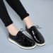 Women Men's Boots Patent Leather Office Shoes Footgear Round Toe Wingtip_vogvips.com