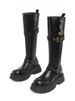 2025 Spring And Autumn Genuine Leather Thick-Soled Melard Long For Women, Fleece-Lined Versatile High Tube Riding Boots_vogvips.com