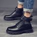 Martin 2025 Autumn New High-top Work Shoes Korean Style Thick-soled Men's Casual Short Leather Boots_vogvips.com