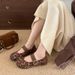 Korean-style Round-toe Suede Single-strap Women's Shoes, 2026 New Autumn Vintage Leopard Print Fashionable Mary Jane_vogvips.com