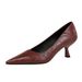 6092 Style Fashion Leopard Print High Heels For Women In Spring Autumn, Pointed Shallow Mouth Kitten Heels, Temperament,_vogvips.com