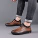 Autumn Winter Men's Single Cotton Same Style British Fashion Black Casual Shoes Lace-up Leather Soft Sole Loafers Men_vogvips.com