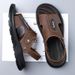 New Arrival Summer Mens Sandals Retro Leather Male Beach Shoes Outdoor Dual-Purpose Slippers Non-Slip Slides Slip On_vogvips.com